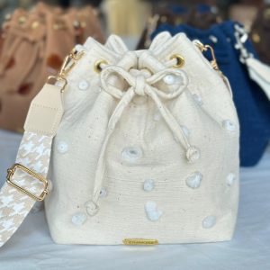 White bag with white stones